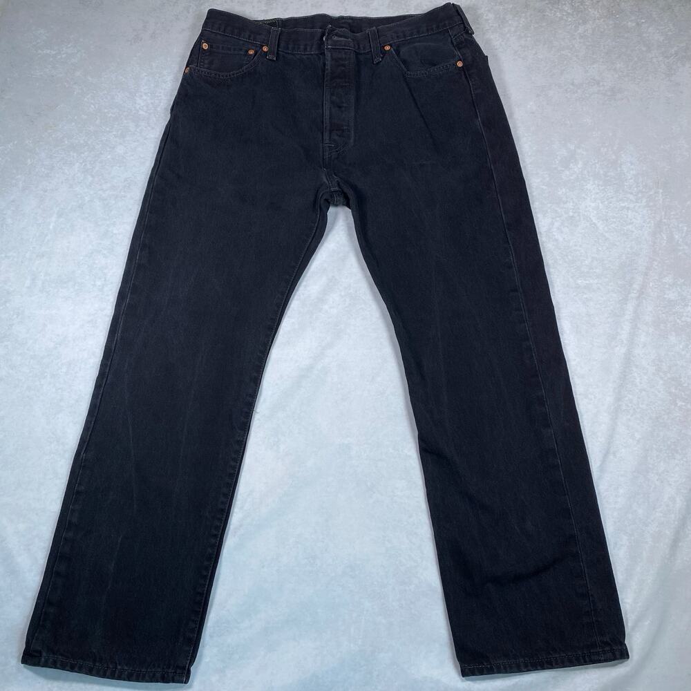 Levis 501 Mens 36x30 Button Fly Black Jeans